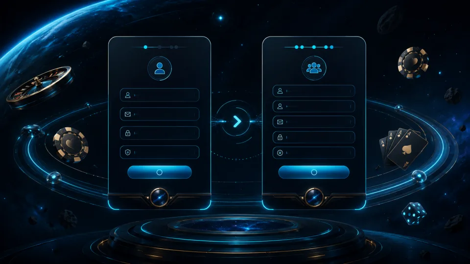 Orbit Spins login and registration screen for Canadian players
