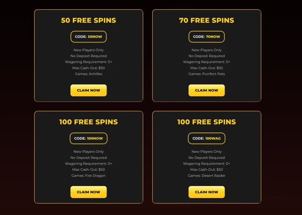 Orbit Spins welcome bonus ORBIT100 no wagering free spins Canada
